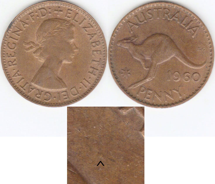 1960 Australia Penny (dot variety) A000380